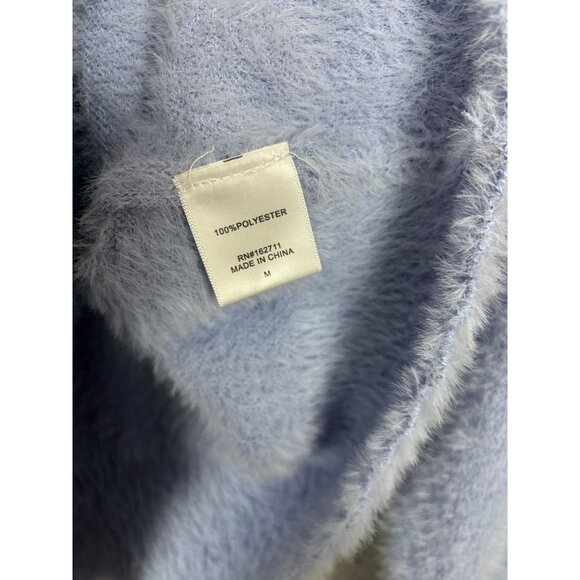 Hooked up by Iot Women's Juniors' Eyelash Fuzzy Floral Sweater Medium Blue NWT's - Picture 8 of 8